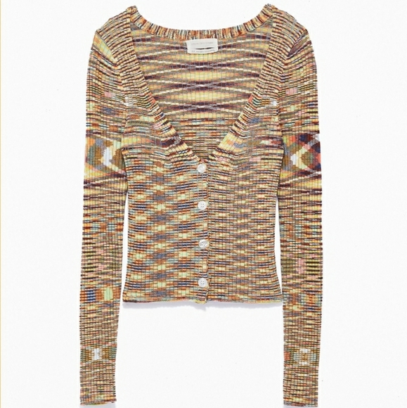 ISO UO Joyce Ribbed Button-Down Cardigan